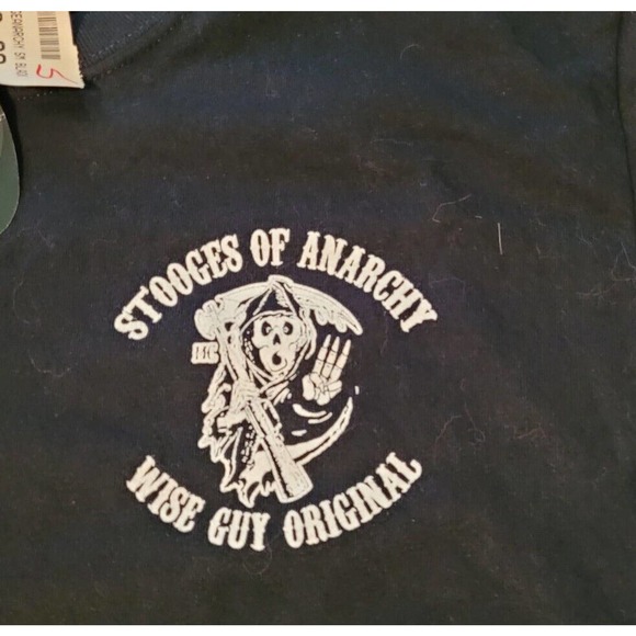 Three Stooges “Stooges of Anarchy” Graphic T-Shirt Men’s Small Black 2012 NWT - Picture 5 of 9